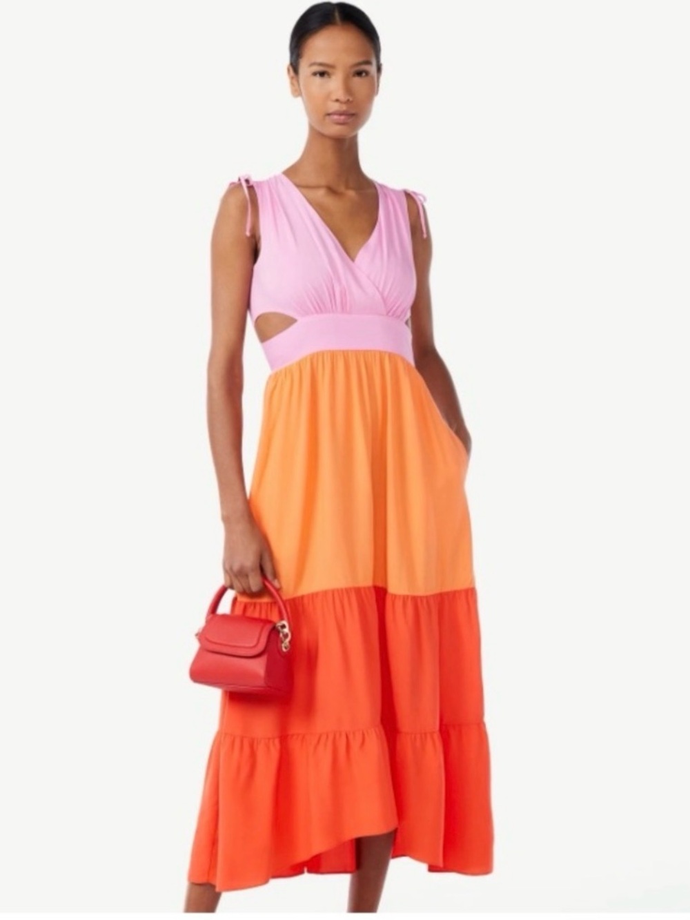 SCOOP color block cut out maxi dress size XL